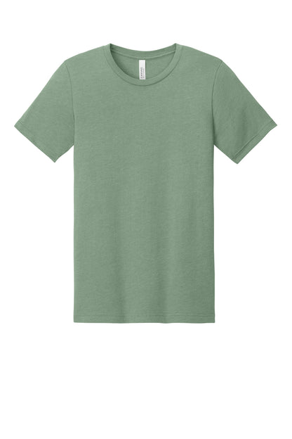 Front View of HthrSage BELLA+CANVAS Unisex Heather CVC Short Sleeve Tee. BC3001CVC plain
