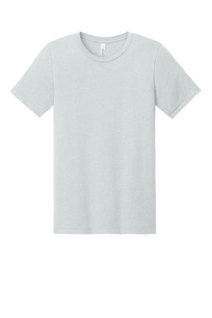 Front View of HthrSilver BELLA+CANVAS Unisex Heather CVC Short Sleeve Tee. BC3001CVC plain