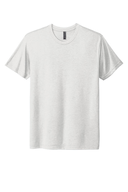 Front View of HthrWhite Next Level Apparel Adult Tri-Blend Tee. NL6010 plain