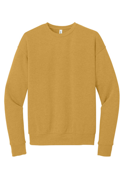 Front View of HtMustard BELLA+CANVAS Unisex Sponge Fleece Drop Shoulder Sweatshirt. BC3945