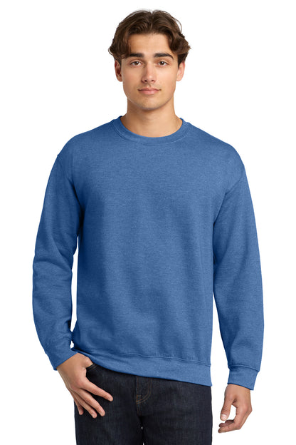 Front View of HtrDpRoyal Gildan Heavy Blend Crewneck Sweatshirt. 18000 plain