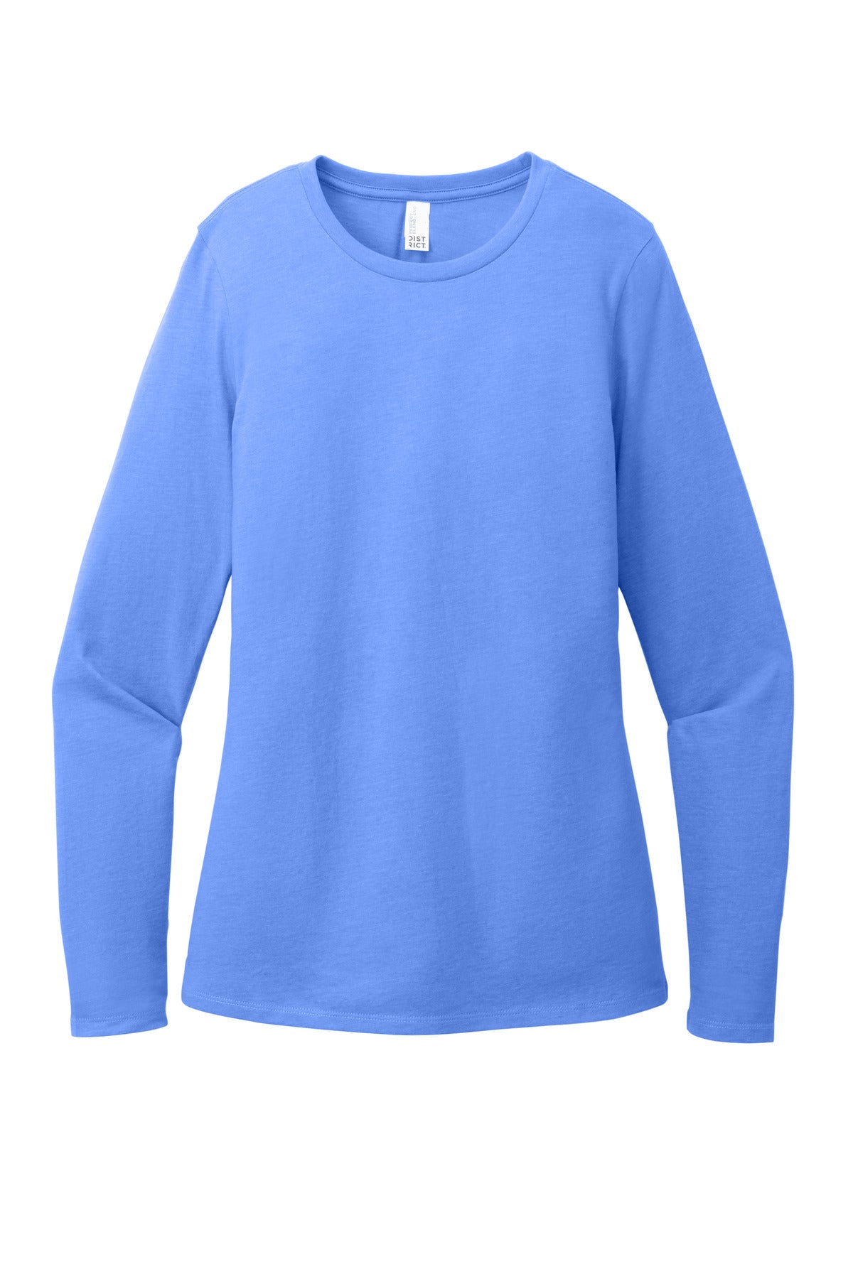 Front View of HtrdRoyal District Women's Perfect Blend CVC Long Sleeve Tee DT110 plain