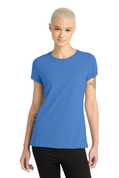 Front View of HtrdRoyal District Women's Perfect Blend CVC Tee. DM108L plain