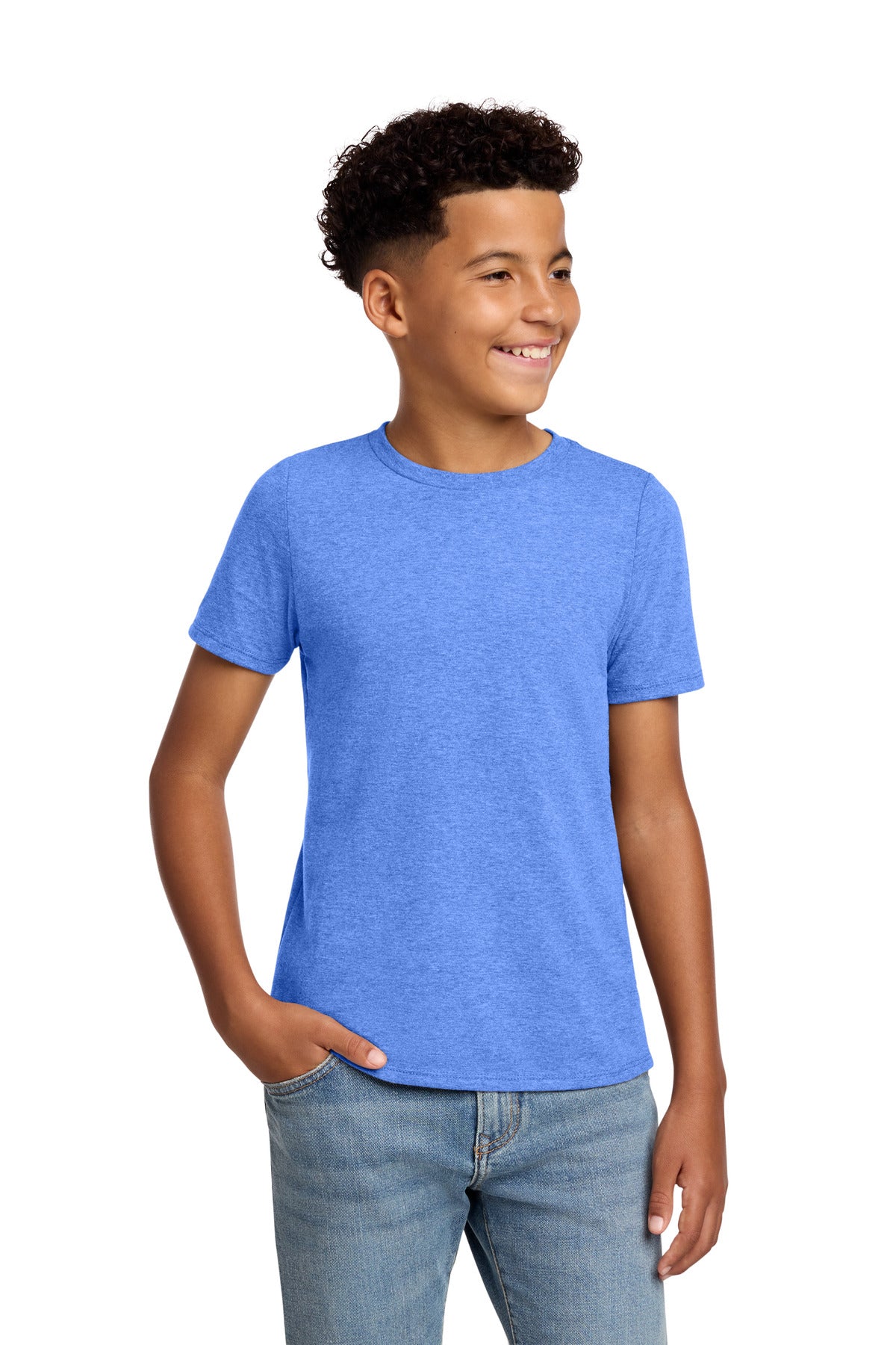 Front View of HtrdRoyal District Youth Perfect Blend CVC Tee DT108Y plain