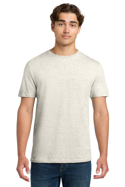 Front View of HtrOatmeal Gildan Softstyle T-Shirt. 64000 plain
