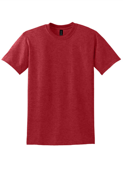 Front View of HtrScarRed Gildan DryBlend 50 Cotton/50 Poly T-Shirt. 8000 plain