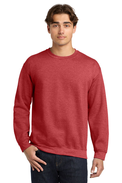 Front View of HtrScarRed Gildan Heavy Blend Crewneck Sweatshirt. 18000 plain