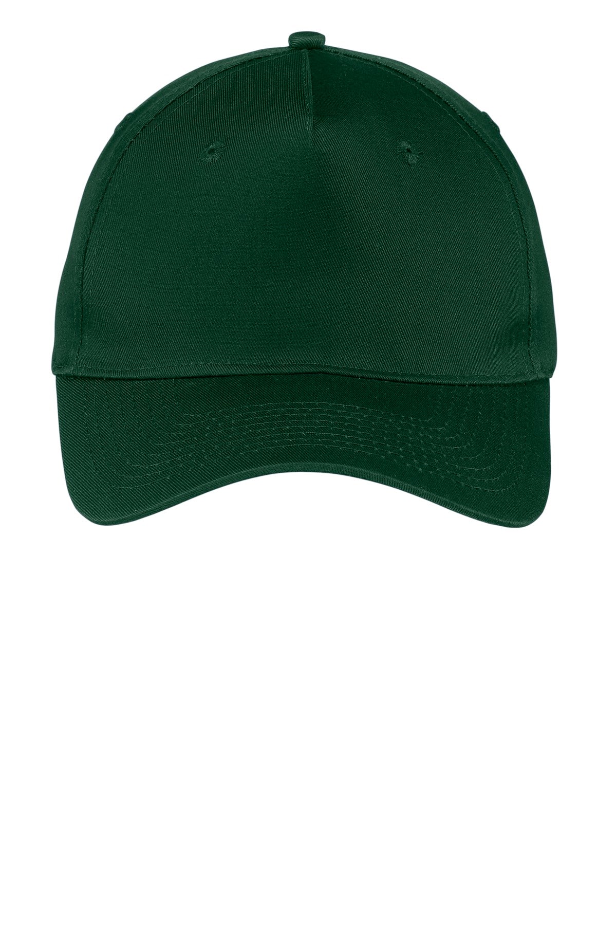 Front View of Hunter Port Authority Five-Panel Twill Cap. CP86 plain