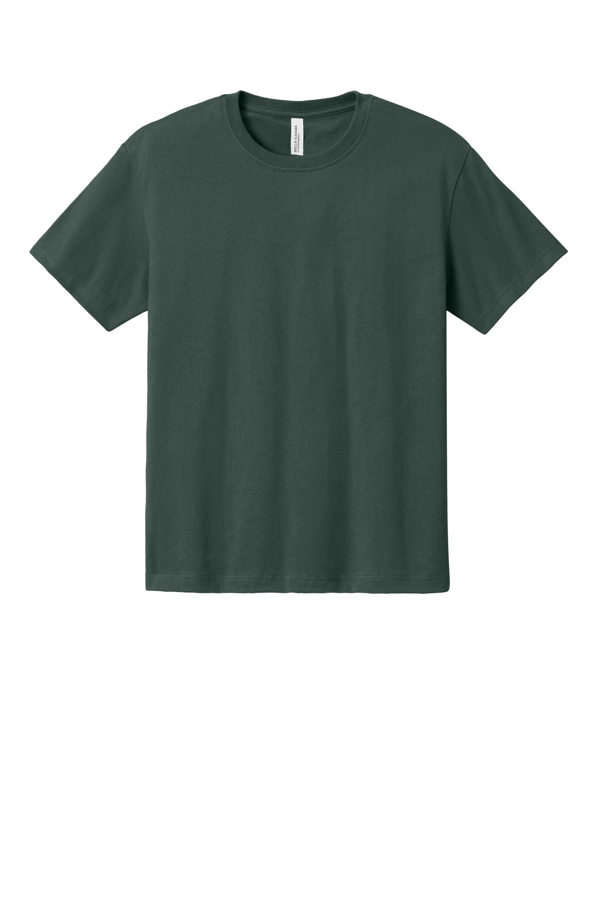 Front View of HunterGrn BELLA+CANVAS Unisex 7.5-Ounce Heavyweight Tee BC4610 plain