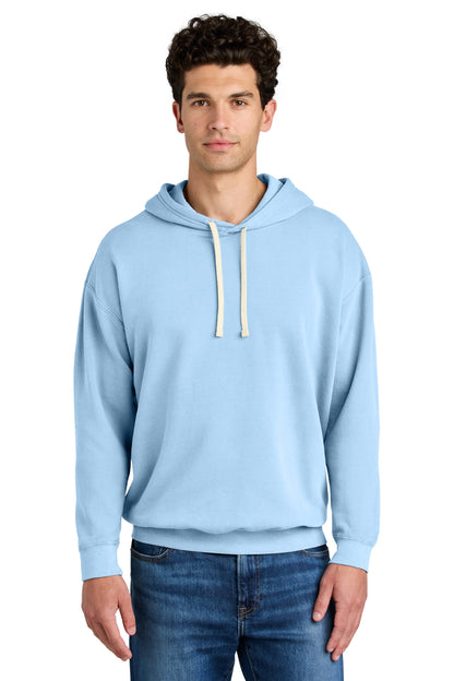 Front View of Hydrangea Comfort Colors Lightweight Hooded Sweatshirt 1467 plain