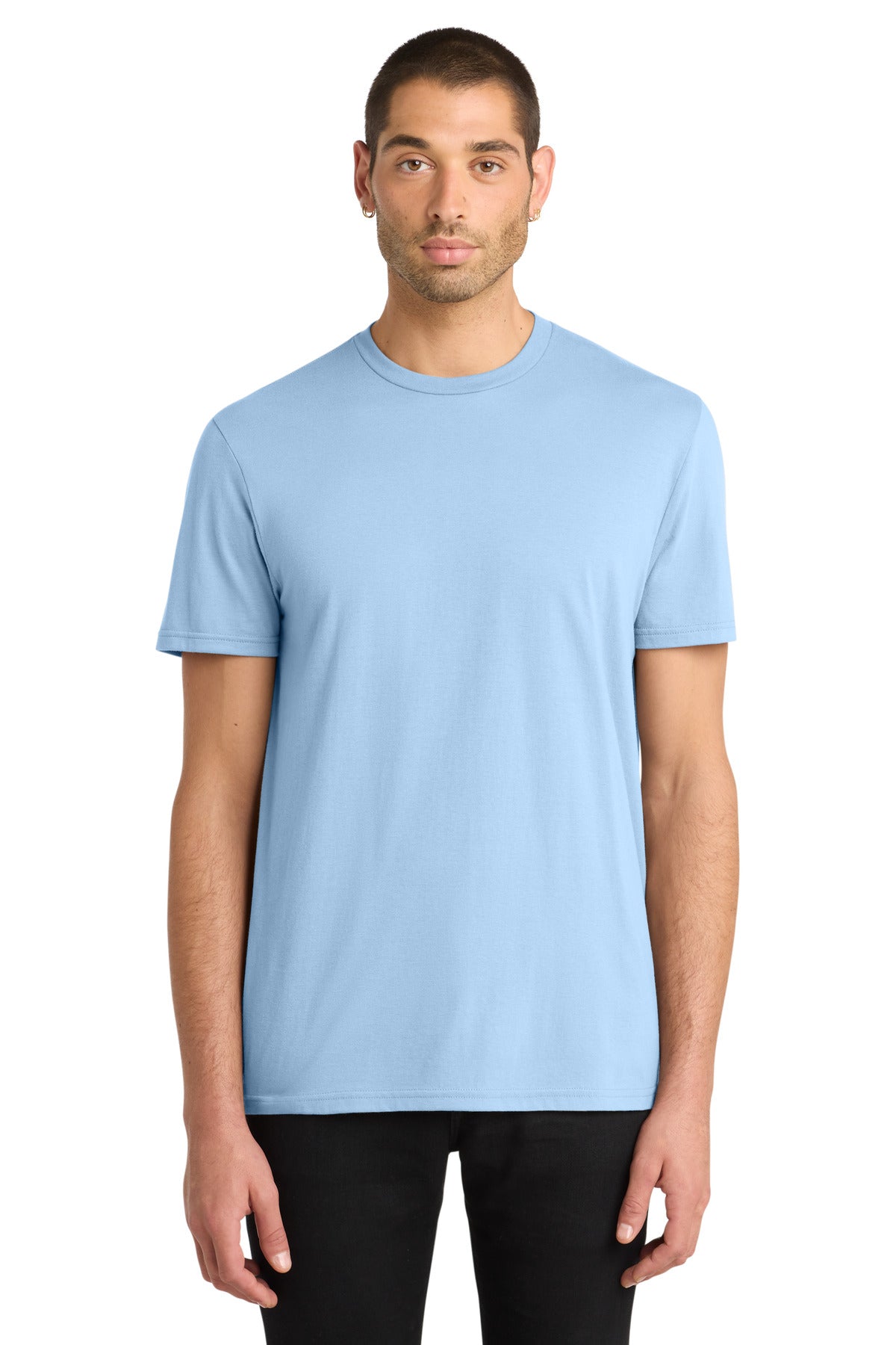 Front View of Ice Blue District Very Important Tee . DT6000 plain