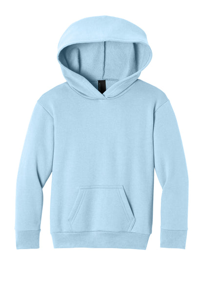 Front View of IceBlue Port & Co Youth Easy Fleece Pullover Hooded Sweatshirt PC68YH plain