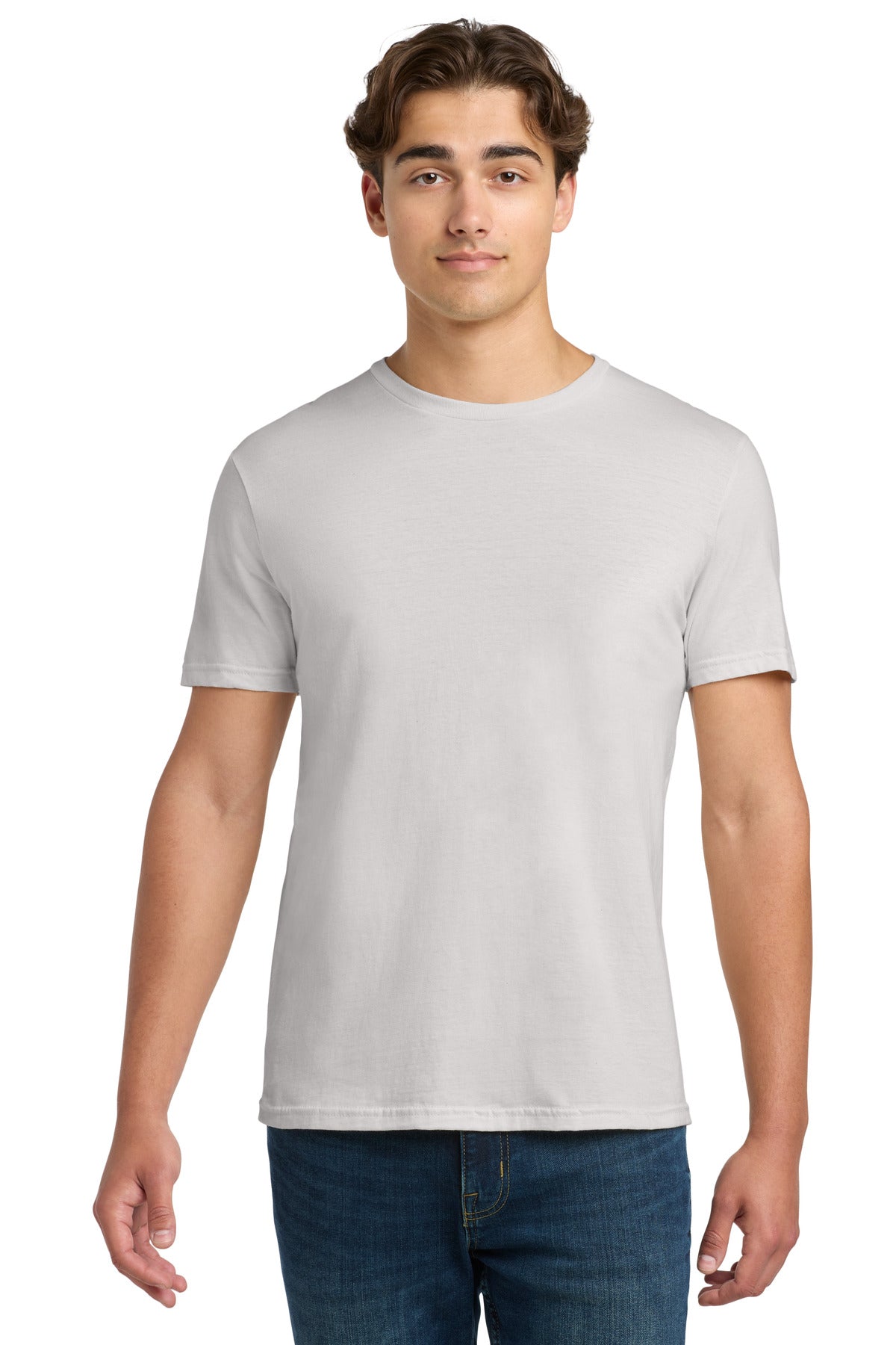 Front View of IceGrey Gildan Softstyle T-Shirt. 64000 plain