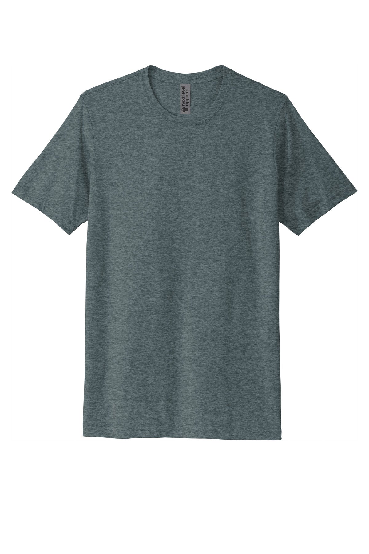 Front View of Indigo Next Level Apparel Adult Poly/Cotton Tee. NL6200 plain