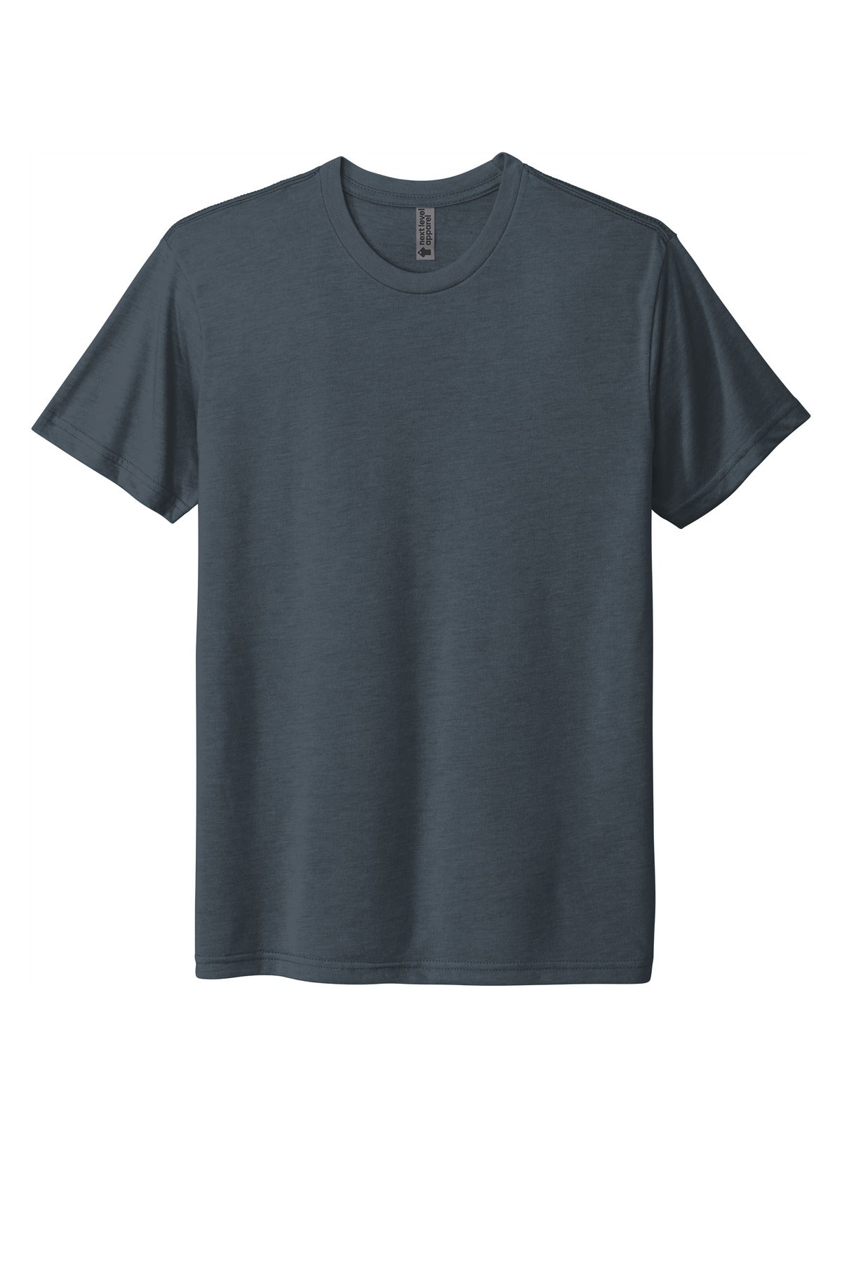Front View of Indigo Next Level Apparel Adult Tri-Blend Tee. NL6010 plain