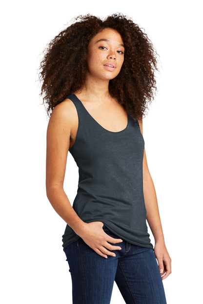 Front View of Indigo Next Level Apparel Women's Tri-Blend Racerback Tank. NL6733 plain