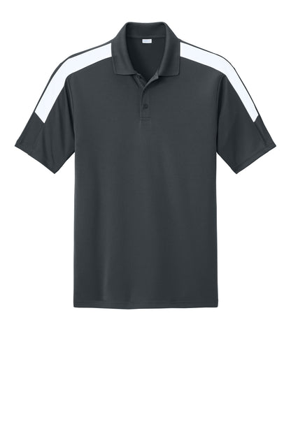 Front View of IrGy/White Sport-Tek Competitor United Polo ST104 plain
