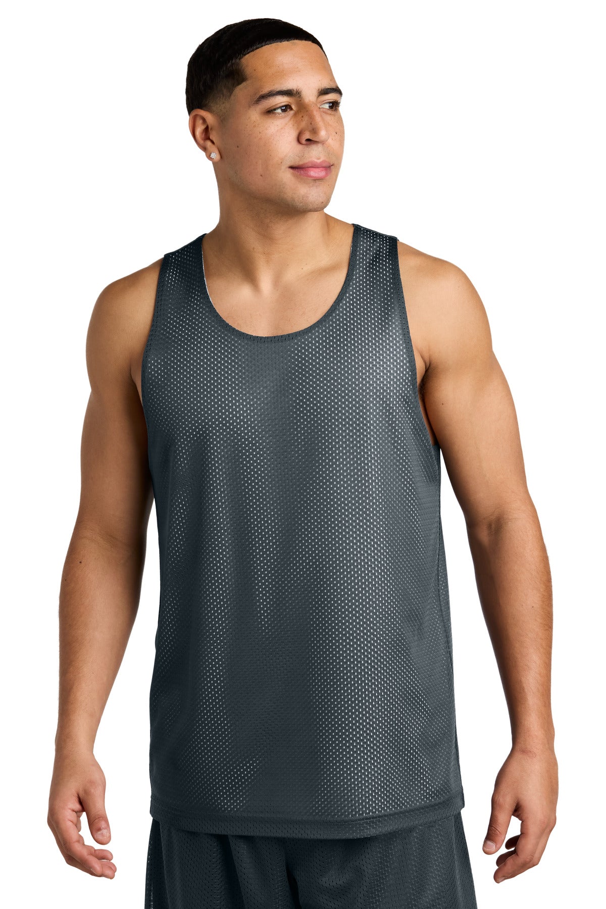 Front View of IrGy/White Sport-Tek PosiCharge Reversible Mesh Tank ST5000 plain