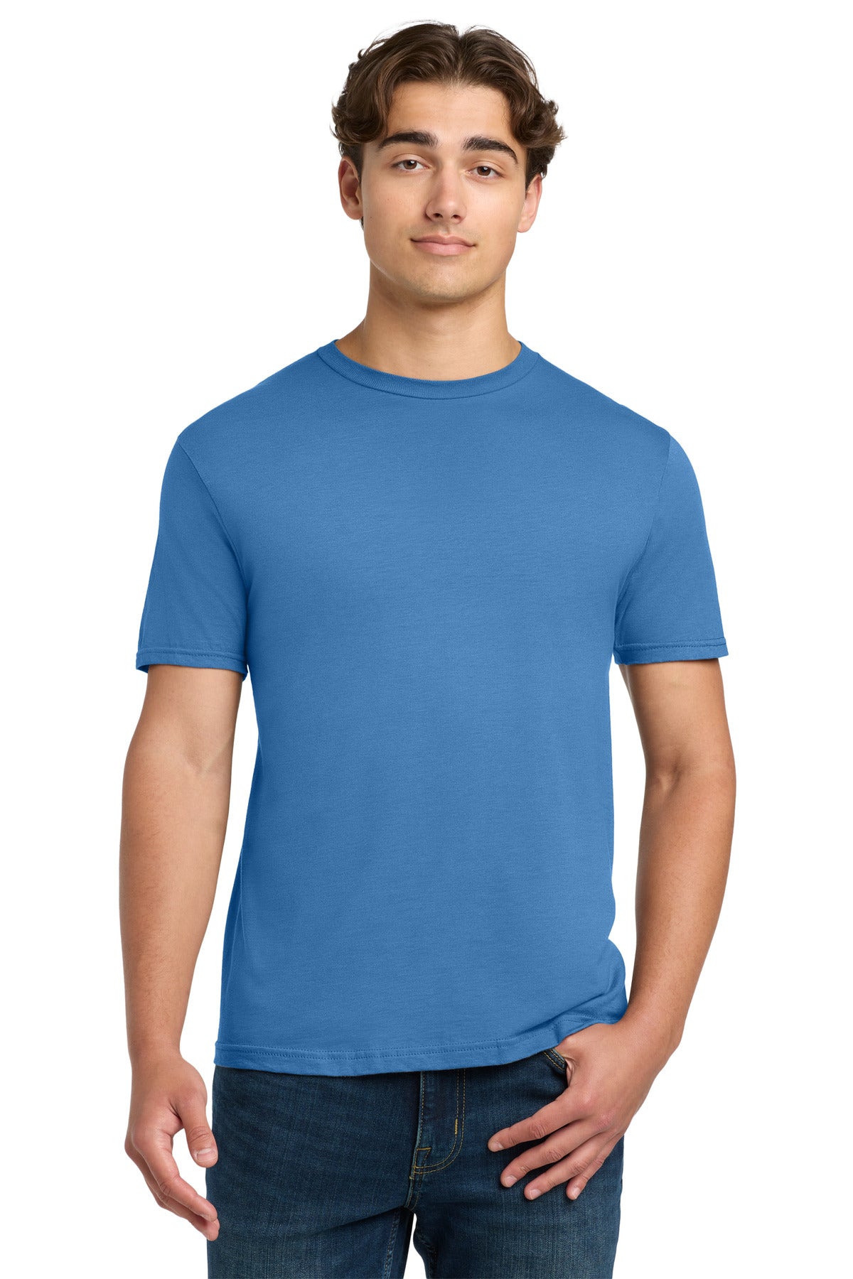 Front View of Iris Gildan Softstyle T-Shirt. 64000 plain