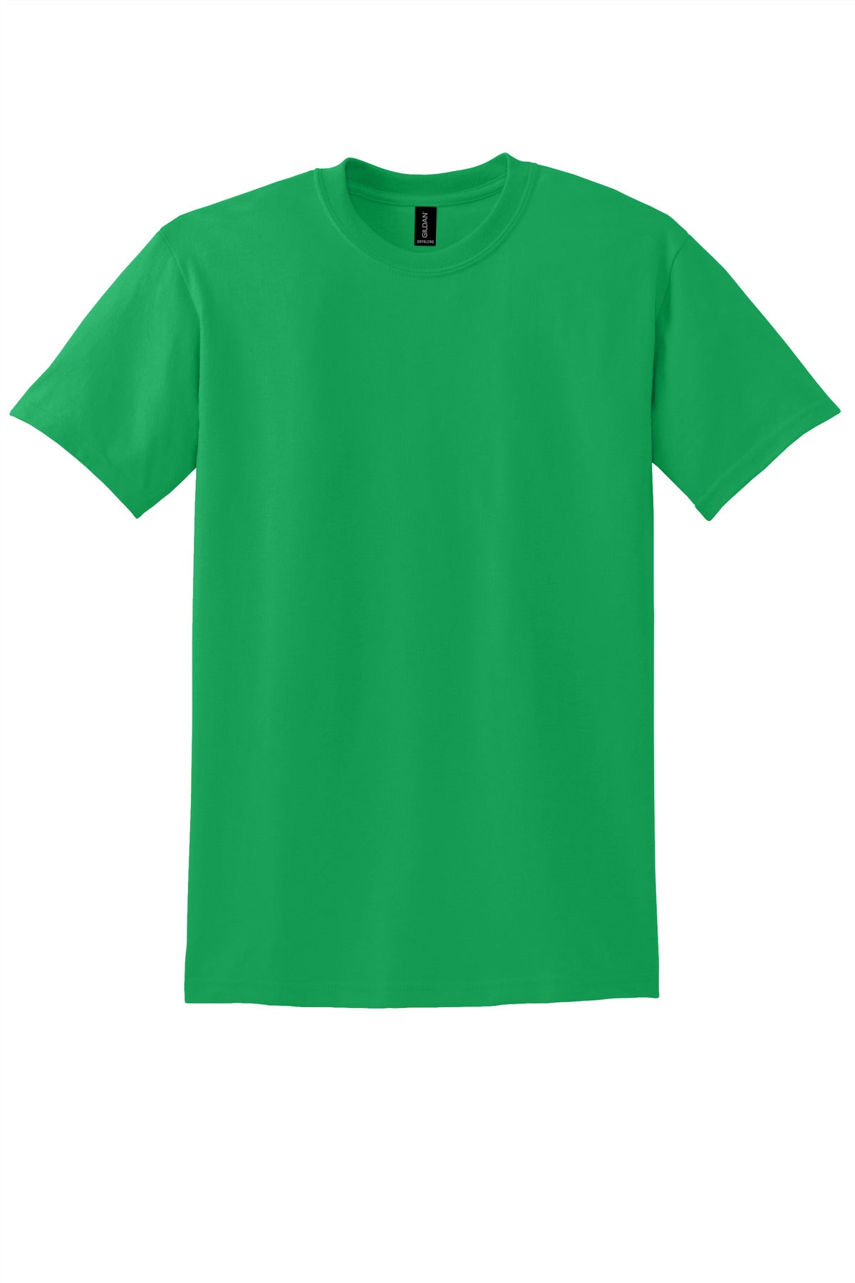 Front View of Irish Green Gildan DryBlend 50 Cotton/50 Poly T-Shirt. 8000 plain