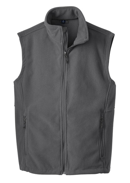 Front View of Iron Grey Port Authority Value Fleece Vest. F219 plain