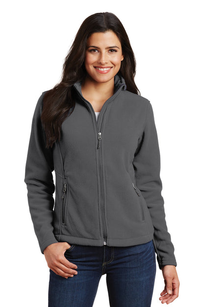 Front View of Iron Grey Port Authority Women's Value Fleece Jacket. L217 plain