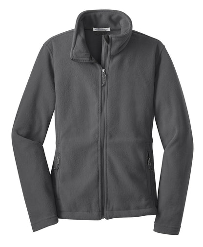 Front View of Iron Grey Port Authority Women's Value Fleece Jacket. L217 plain