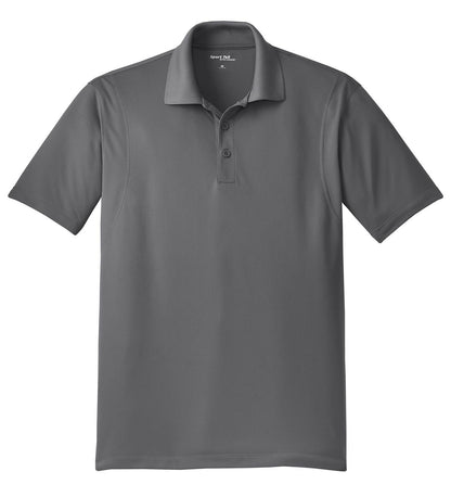 Front View of Iron Grey Sport-Tek Micropique Sport-Wick Polo. ST650 plain