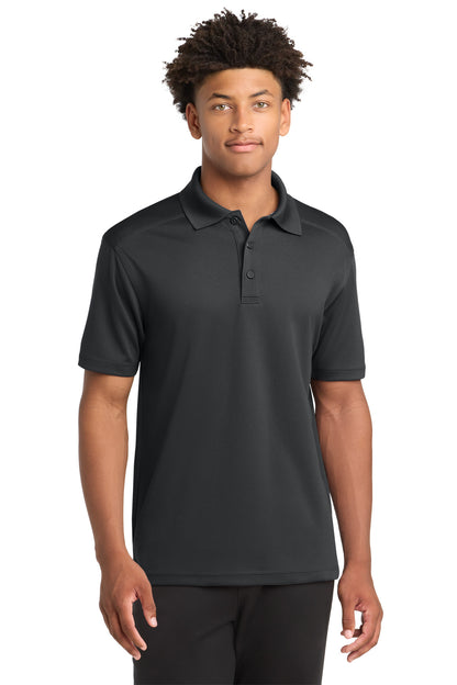 Front View of Iron Grey Sport-Tek PosiCharge Micro-Mesh Polo. ST680 plain