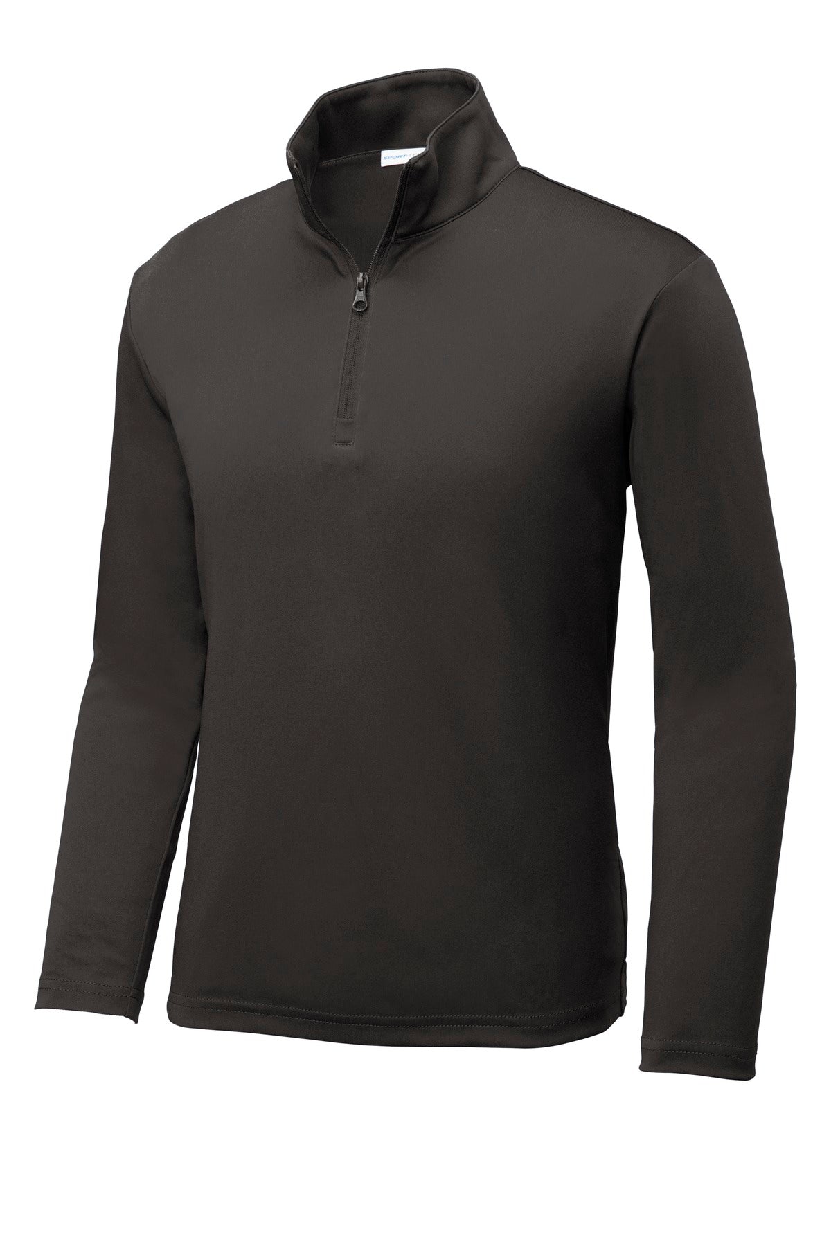 Front View of Iron Grey Sport-Tek Youth PosiCharge Competitor 1/4-Zip Pullover. YST357 plain