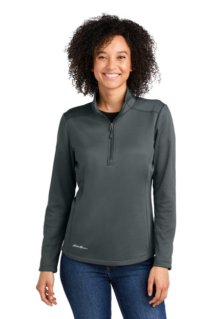 Front View of IronGate Eddie Bauer Women's Smooth Mid Layer Fleece 1/2-Zip EB2370 plain