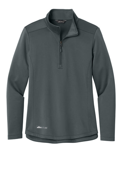 Front View of IronGate Eddie Bauer Women's Smooth Mid Layer Fleece 1/2-Zip EB2370 plain