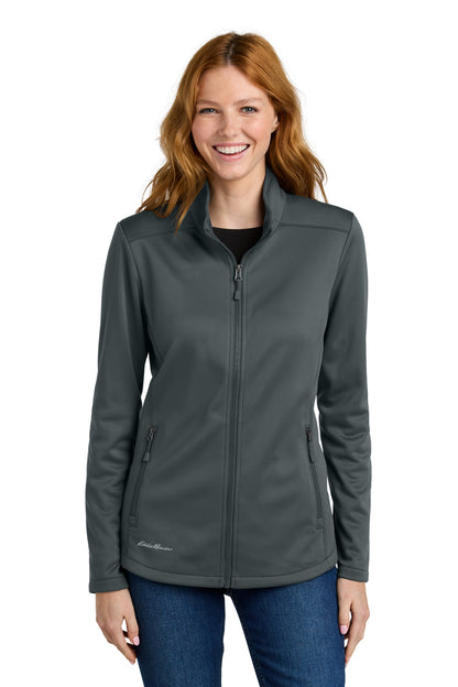 Front View of IronGate Eddie Bauer Women's Smooth Mid Layer Fleece Full-Zip EB2470 plain