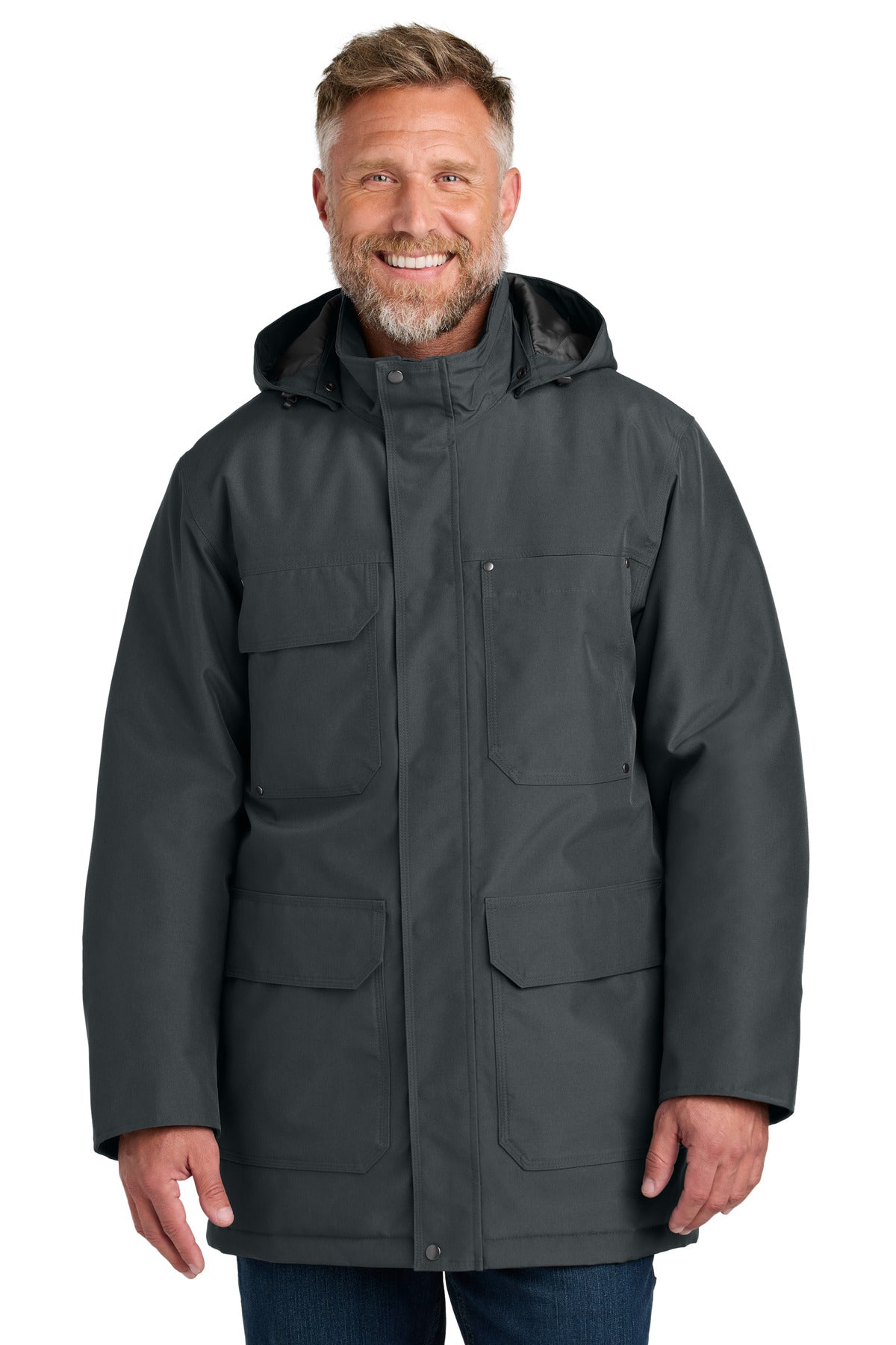 Front View of IronGrey CornerStone Elements Insulated Parka CSJ10 plain