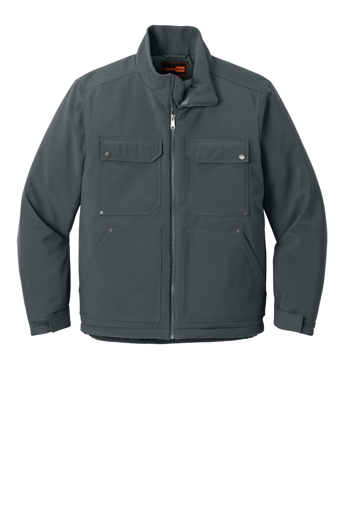Front View of IronGrey CornerStone Insulated Workwear Soft Shell CSJ75 plain