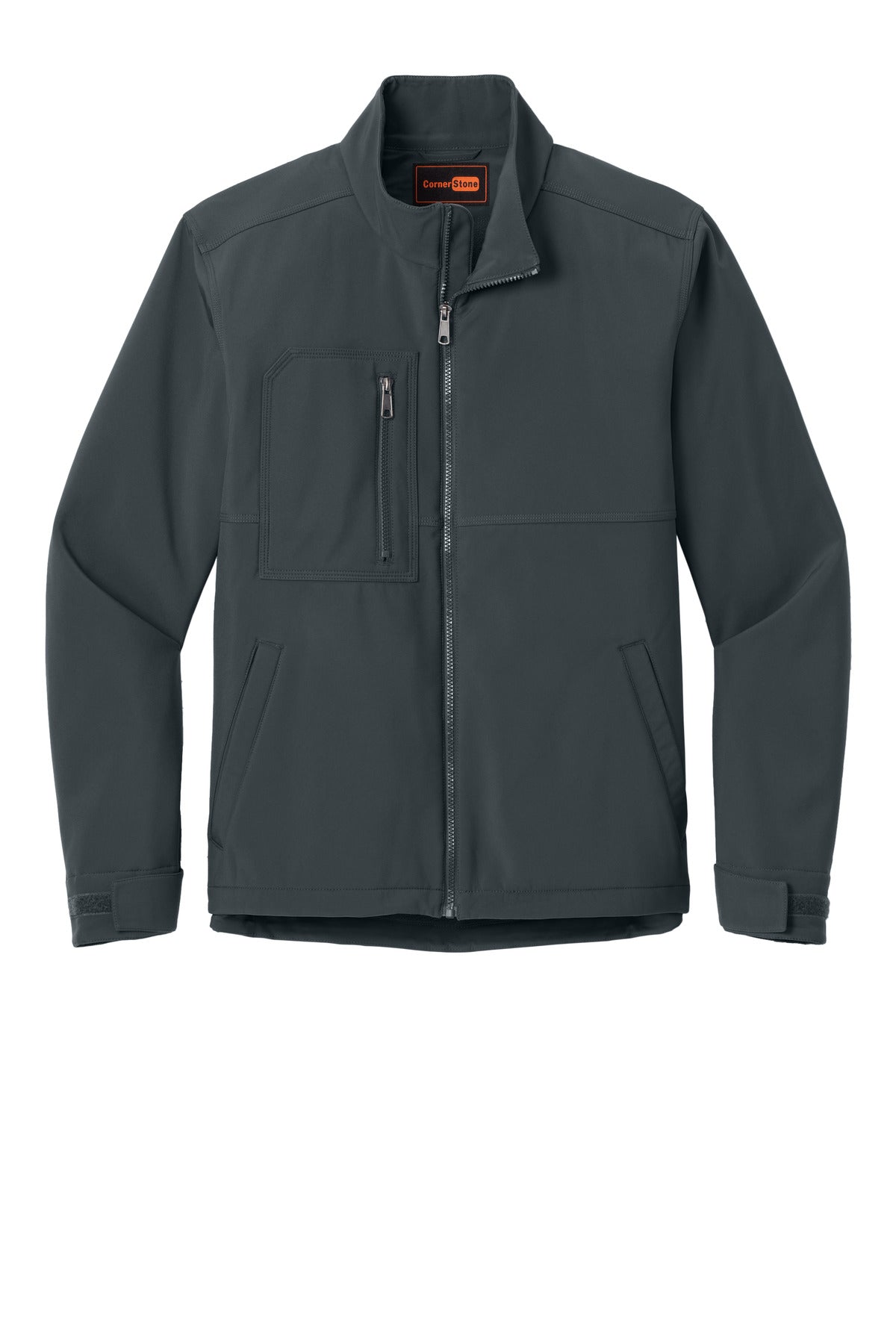Front View of IronGrey CornerStone Workwear Soft Shell CSJ70 plain