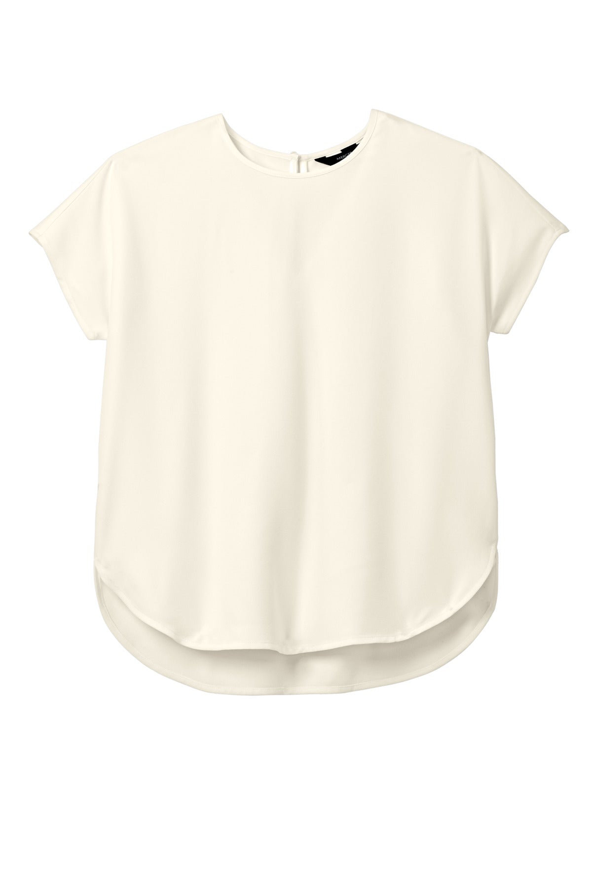 Front View of IvoryChiff Mercer+Mettle Women's Stretch Crepe Crew MM2015 plain