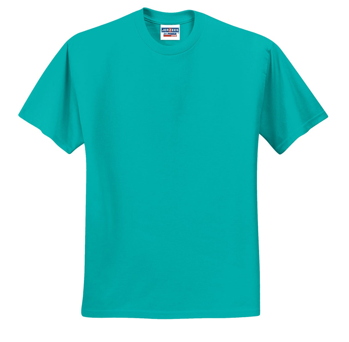 Front View of Jade Jerzees - Dri-Power 50/50 Cotton/Poly T-Shirt. 29M plain