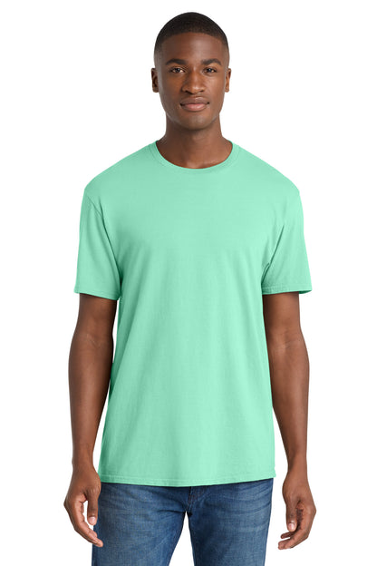 Front View of Jadeite Port & Co Beach Wash Garment-Dyed Tee. PC099 plain