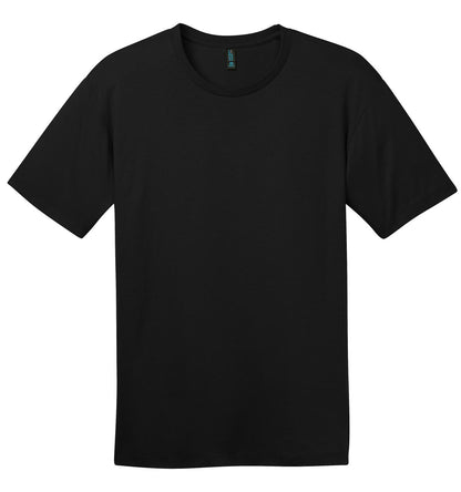 Front View of Jet Black District Perfect Weight Tee. DT104 plain