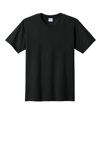 Front View of Jet Black Port & Co Fan Favorite Tee. PC450 plain
