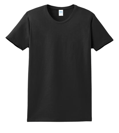 Front View of Jet Black Port & Co Women's Essential Tee. LPC61 plain