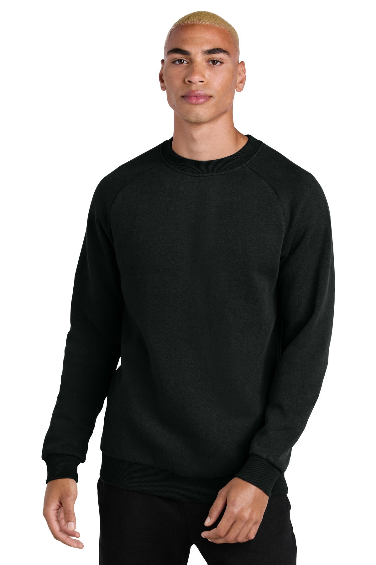 Front View of JetBlack District Cloud Fleece Crew DT7804 plain
