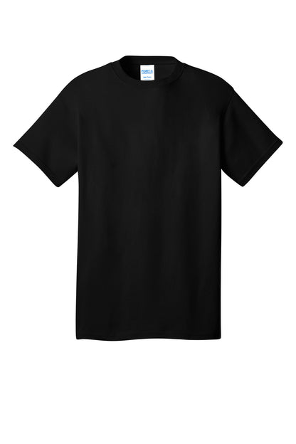 Front View of JetBlack Port & Co Core Cotton DTG Tee PC54DTG plain