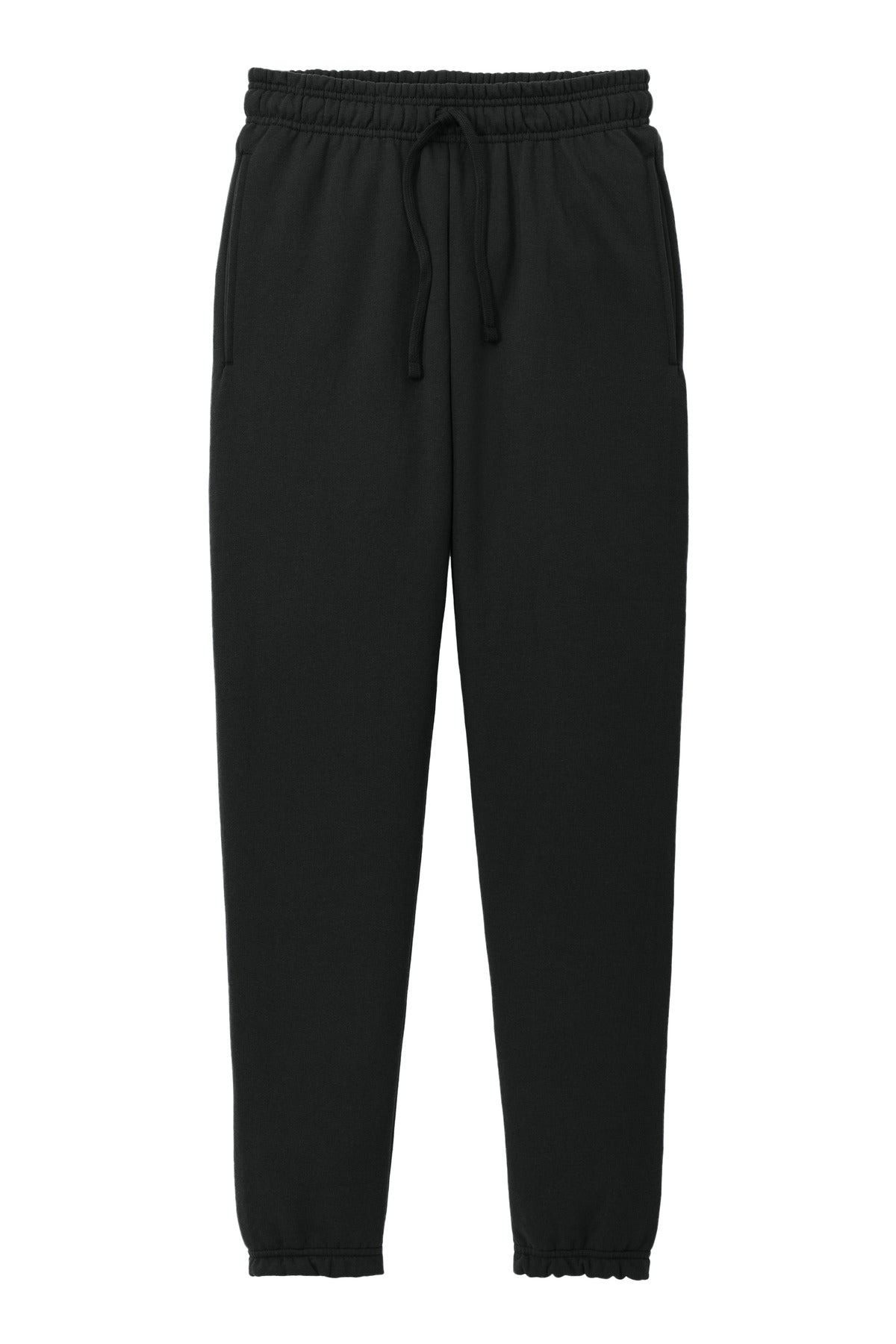 Front View of JetBlack Port & Co Core Fleece Sweatpant PC78SP plain