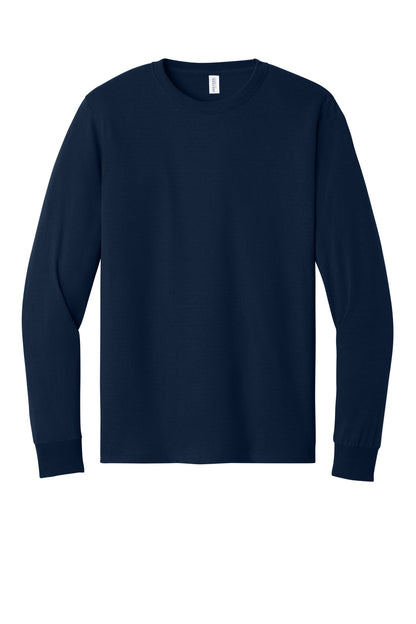 Front View of JNavy Jerzees - Dri-Power 50/50 Cotton/Poly Long Sleeve T-Shirt. 29LS plain