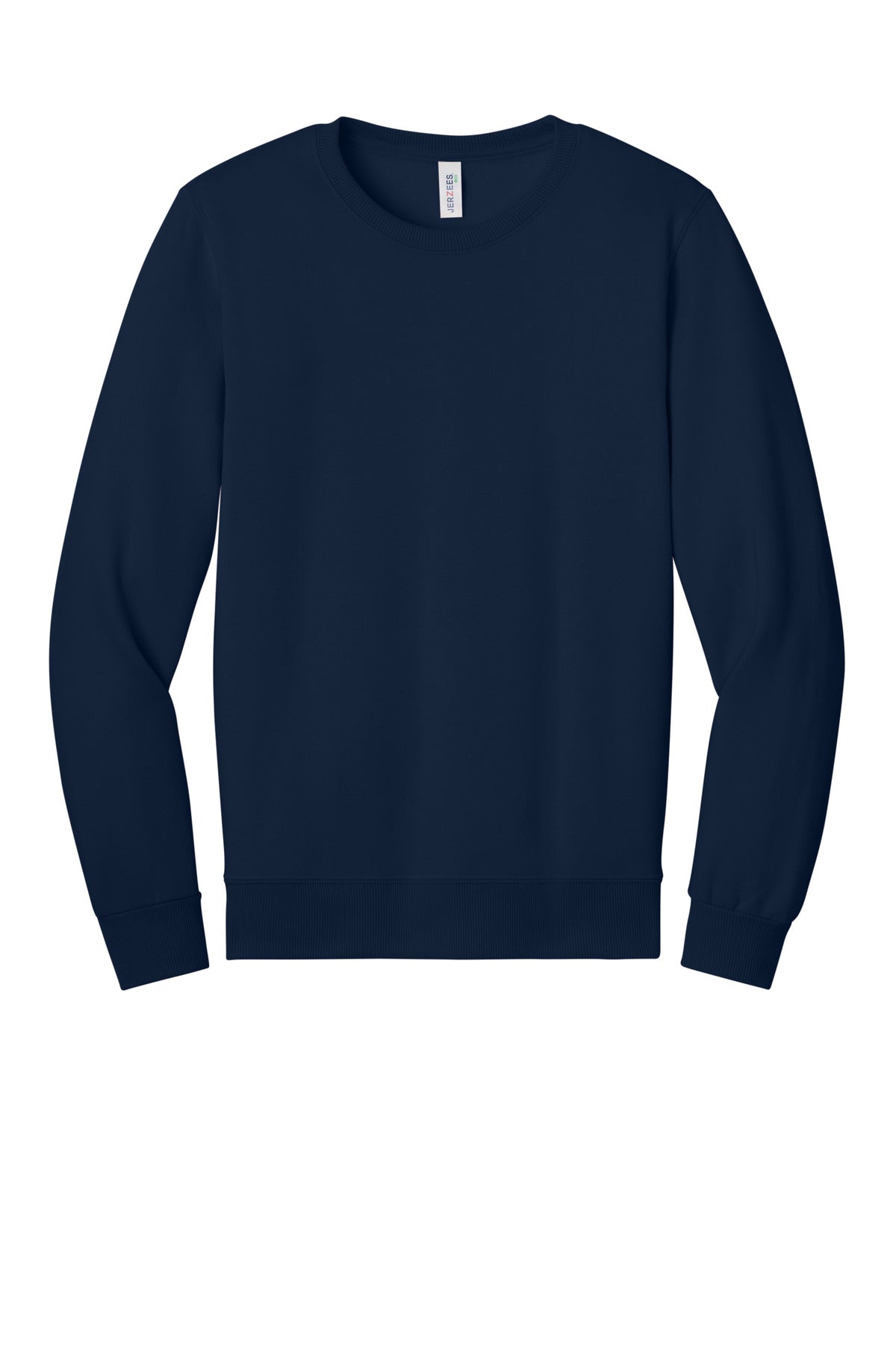 Front View of JNavy Jerzees Eco Premium Blend Crewneck Sweatshirt 701M plain