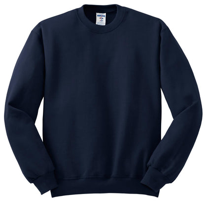 Front View of JNavy Jerzees - NuBlend Crewneck Sweatshirt. 562M plain