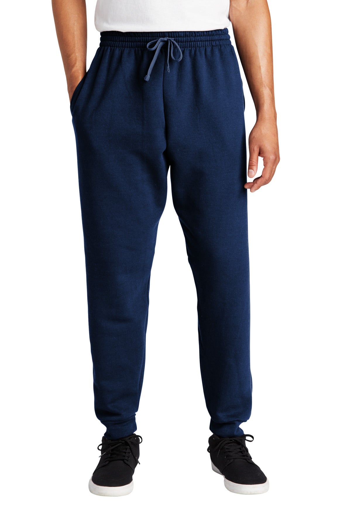 Front View of JNavy Jerzees NuBlend Fleece Jogger 975MP plain