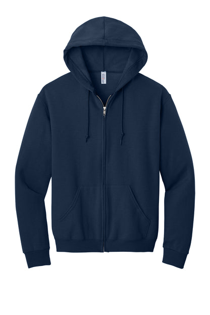Front View of JNavy Jerzees - NuBlend Full-Zip Hooded Sweatshirt. 993M plain